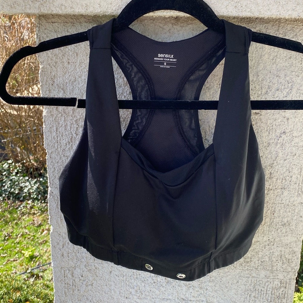 Sensilk Black Sports Bra NWOT Size Small